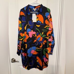 eesome Black Multicolor Floral Long Sleeve Dress